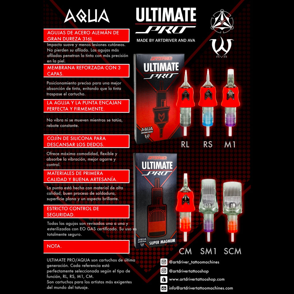 CARTUCHOS AQUA ULTIMATE PRO RS ROUND SHADER 3-5-7