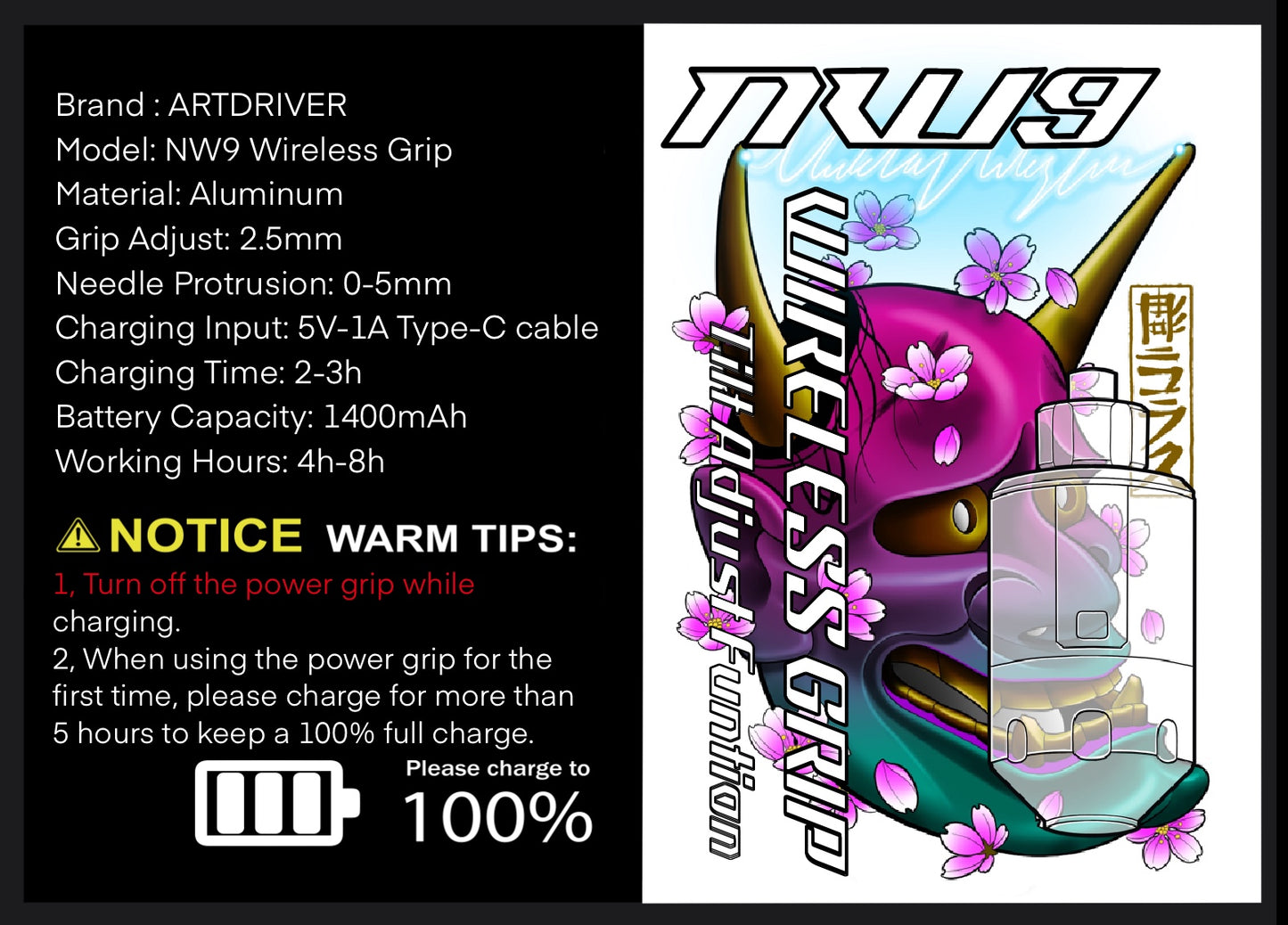 NWZ3 NICKLAS WESTIN EDITION ARTDRIVER + NW9 GRIP BATERÍA INALÁMBRICA