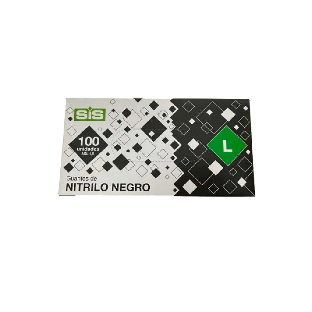 GUANTES NITRILO NEGRO SIN POLVO S, M, L, XL