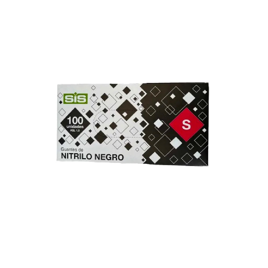 GUANTES NITRILO NEGRO SIN POLVO S, M, L, XL