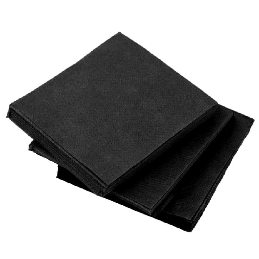 SERVILLETAS NEGRAS DE PAPEL 38X38