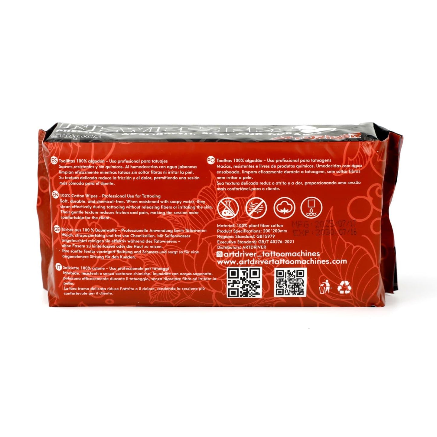 Servilletas 100% algodón INKWIPES PRO