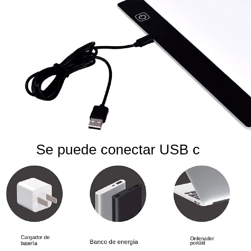 MESA DE LUZ GRADUABLE A5 150x240mm USB